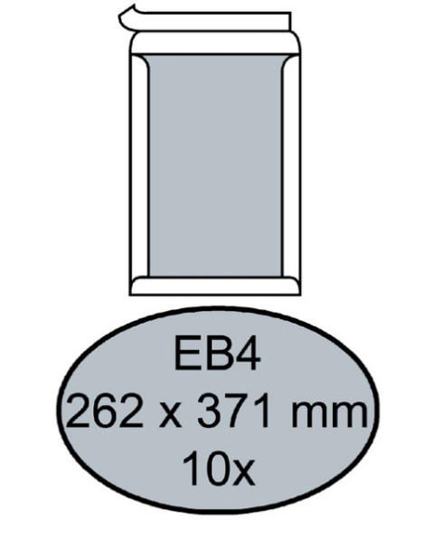 Envelop Quantore bordrug EB4 262x371mm zelfklevend wit 10 stuks